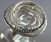 LARGE 1.01CT DIAMOND & AAA SAPPHIRE 14K WHITE GOLD 3D CIRCULAR INTERTWINING RING