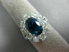 ESTATE LARGE 7.48CT DIAMOND & AAA SAPPHIRE 14KT WHITE GOLD OVAL ENGAGEMENT RING