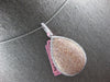 EXTRA LARGE 1.95CT WHITE & PINK DIAMOND 18KT WHITE & ROSE GOLD TEAR DROP PENDANT