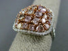 ESTATE EXTRA LARGE 3.10CT MULTI COLOR DIAMOND 18KT WHITE & ROSE GOLD SQUARE RING