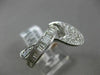 ESTATE 1.85CT DIAMOND 18KT WHITE GOLD MILGRAIN CRISS CROSS MUSICAL NOTE FUN RING