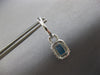 2.38 DIAMOND & AAA BLUE TOPAZ 14K WHITE GOLD EMERALD CUT & ROUND EARRINGS #28159