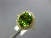 LARGE 3.40CT DIAMOND & AAA PERIDOT 14KT YELLOW GOLD 3D OVAL HALO ENGAGEMENT RING