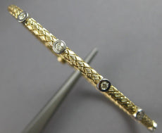 .18CT DIAMOND 14K 2 TONE GOLD 5 STONE FLEXIBLE WOVEN ETOILE CUFF BANGLE BRACELET
