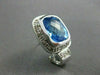 ESTATE LARGE 14.4CT EXTRA FACET BLUE TOPAZ & DIAMONDS 14KT W GOLD EARRINGS 21801