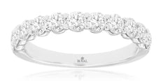 1.20CT DIAMOND 14KT WHITE GOLD 3D ROUND SHARED PRONG SEMI ETERNITY WEDDING RING