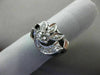 ANTIQUE .82CT OLD MINE DIAMOND 14KT WHITE GOLD 3D SWIRL LEAF ENGAGEMENT RING