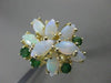 ANTIQUE LARGE 2.60CT AAA OPAL & EMERALD 14KT YELLOW GOLD CLUSTER RING #22660