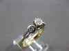 ESTATE .88CT DIAMOND 14KT 2 TONE GOLD 3D ROUND & BAGUETTE ENGAGEMENT RING #27991
