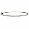 ESTATE .92CT DIAMOND 18KT WHITE GOLD CLASSIC ROUND SEMI ETERNITY BANGLE BRACELET