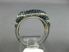 ESTATE WIDE 2.56CT DIAMOND & AAA SAPPHIRE 14K WHITE GOLD 3D OVAL MICRO PAVE RING
