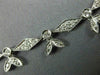 ESTATE 1.56CT DIAMOND 18KT WHITE GOLD 3D CLASSIC FILIGREE LEAF FLOWER NECKLACE