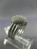 ESTATE WIDE .65CT DIAMOND 14KT WHITE GOLD 3D PAVE HEART PROMISE LOVE RING #671