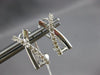 ESTATE .38CT DIAMOND 14KT WHITE GOLD 3D CRISS CROSS X CLIP ON HANGING EARRINGS