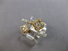 ESTATE WIDE .41CT DIAMOND 14K 2 TONE GOLD ROUND DOUBLE CLOVER FLEXIBLE LOVE RING