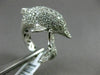 ESTATE 1.82CT DIAMOND 14KT WHITE GOLD 3D HANDCRAFTED HAPPY DOLPHIN FUN RING