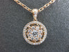 ESTATE .50CT DIAMOND 18KT ROSE GOLD 3D CLUSTER FLOWER HALO CLASSIC PENDANT