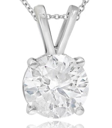 1.31CT DIAMOND 14KT WHITE GOLD CLASSIC SOLITAIRE 4 PRONG LOVE FLOATING PENDANT