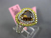 GIA LARGE 2.22CT MULTI COLOR DIAMOND 18K 2 TONE GOLD DOUBLE HALO ENGAGEMENT RING