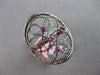 ESTATE LARGE AAA RUBY 14KT BLACK GOLD 3D FILIGREE FLOWER OVAL RING