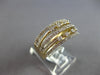 WIDE .82CT DIAMOND 14KT YELLOW GOLD 3D MULTI ROW WAVE WEDDING ANNIVERSARY RING