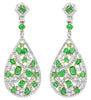 18.75CT DIAMOND & AAA EMERALD 18KT 2 TONE GOLD 3D MULTI SHAPE HANGING EARRINGS