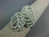 ESTATE LARGE .90CT ROUND DIAMOND 14KT WHITE GOLD MULTI LEAF CRISS CROSS FUN RING