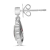 1.24CT DIAMOND & AAA RUBY 18KT WHITE GOLD PEAR SHAPE TEAR DROP HANGING EARRINGS