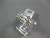 ESTATE .38CT DIAMOND 18KT WHITE GOLD FLOWER BEZEL BEADED ETERNITY STACKABLE RING