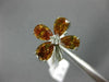 ESTATE WIDE 3.15CT WHITE & CHOCOLATE FANCY DIAMOND 14K WHITE GOLD 3D FLOWER RING