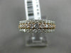 ESTATE .81CT DIAMOND 14K WHITE & ROSE GOLD 3D THREE ROW WEDDING ANNIVERSARY RING