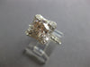 ESTATE LARGE 1.74CT DIAMOND 18K WHITE GOLD SOLITAIRE HALO SQUARE ENGAGEMENT RING