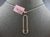 ESTATE LARGE .58CT DIAMOND 14KT ROSE GOLD SAFETY PIN FUN LOVE FLOATING NECKLACE