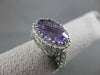 ESTATE LARGE 6.41CTW DIAMOND & AAA AMETHYST 14KT WHITE GOLD FILIGREE OVAL RING