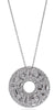 ESTATE 3.45CT DIAMOND 18K WHITE GOLD CLASSIC CIRCULAR BEZEL FUN FLOATING PENDANT