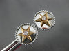 LARGE .22CT PINK DIAMOND 18K WHITE & ROSE GOLD SOLITAIRE CIRCULAR STUD EARRINGS