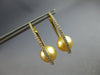 ESTATE LARGE .55CT DIAMOND & AAA GOLDEN SOUTH SEA PEARL 18KT YELLOW GOLD HOOP EARRINGS