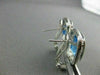 ESTATE LARGE 14.4CT EXTRA FACET BLUE TOPAZ & DIAMONDS 14KT W GOLD EARRINGS 21801
