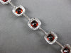LARGE 9.47CT DIAMOND & AAA GARNET 14KT WHITE GOLD CUSHION & ROUND HALO BRACELET