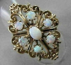 ANTIQUE LARGE FILIGREE AUSTRALIAN OPAL 1.30CTW 14KT YELLOW GOLD FLORAL RING !!!