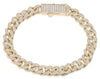 ESTATE 3.68CT DIAMOND 14K YELLOW GOLD CLASSIC SOLID CUBAN UNISEX TENNIS BRACELET