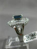 ESTATE LARGE 3.54CT DIAMOND EXTRA FACET SAPPHIRE 18KT WHITE GOLD ENGAGEMENT RING