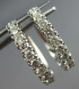 ESTATE .84CT DIAMOND 14KT WHITE GOLD CLASSIC ROUND OVAL HUGGIE HANGING EARRINGS