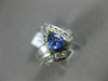 LARGE 1.69CT DIAMOND & AAA TANZANITE 14K 2 TONE GOLD 3D TRILLION ENGAGEMENT RING