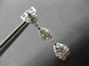 LARGE 3.2CT DIAMOND 18KT WHITE GOLD 3D CLASSIC TEAR DROP FLOWER HANGING EARRINGS