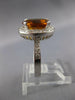 LARGE 3.70CT DIAMOND & AAA CITRINE 14KT WHITE GOLD 3D OVAL HALO ENGAGEMENT RING