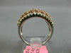 ESTATE LARGE 1.64CT WHITE & PINK DIAMOND 18KT WHITE & ROSE GOLD ANNIVERSARY RING