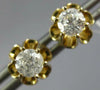 ESTATE .50CT DIAMOND 14KT YELLOW GOLD 3D CLASSIC ROUND FUN LOVE STUD EARRINGS