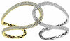 ESTATE WIDE 2.70CT DIAMOND 18KT TWO TONE GOLD CLASSIC LOVE KNOT BANGLE BRACELET