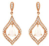 .79CT DIAMOND & AAA OPAL 14KT ROSE GOLD 3D PEAR SHAPE & ROUND HANGING EARRINGS